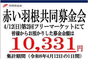 第2回フリーマーケットでの藤沢市会赤い羽根共同募金について♪